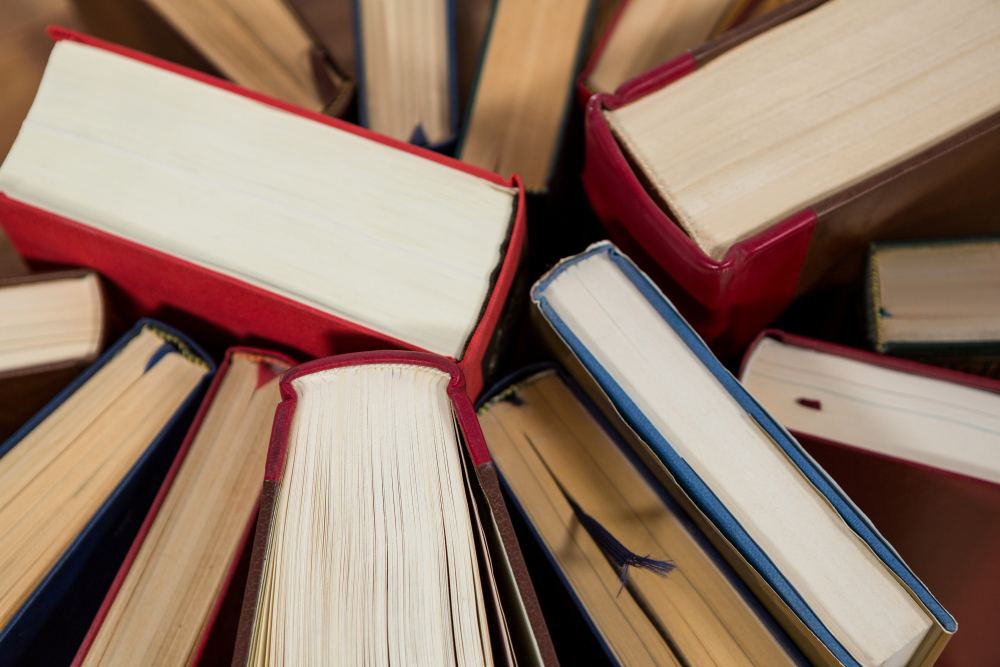 Stack of technology books